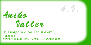 aniko valler business card